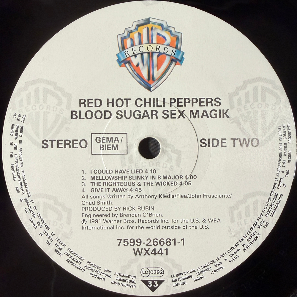 Red Hot Chili Peppers ‎– Blood Sugar Sex Magik 2LP (германия 1991г.)