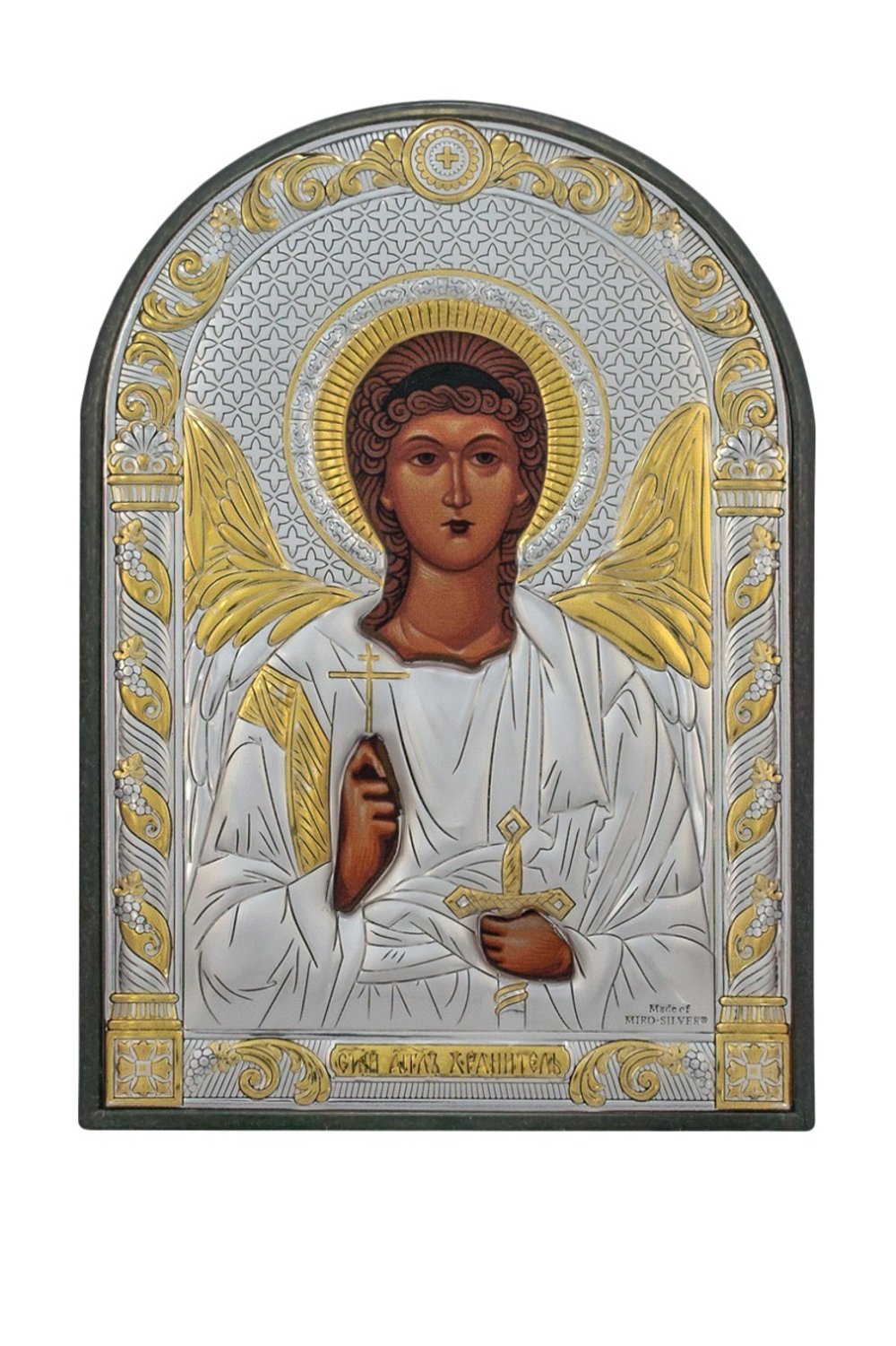 Ангел Хранитель, икона арочная, пластик 48x65