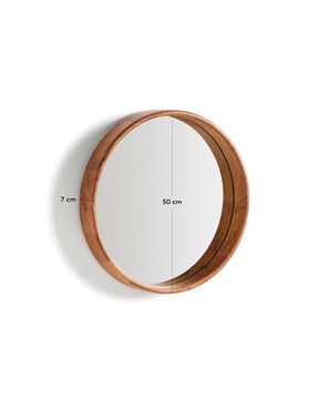 Зеркало Berale из акации, диаметр 49,5 см