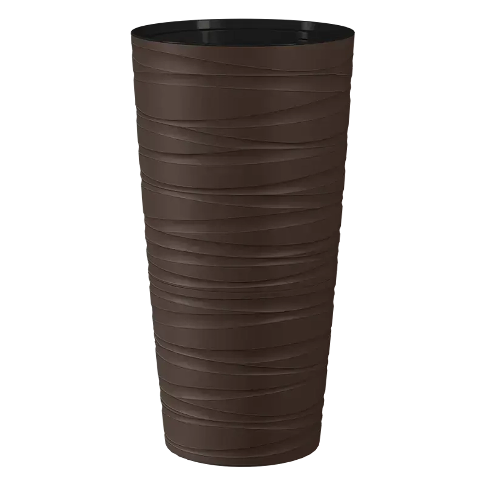 Кашпо для цветов пластиковое 15л d-30см «Модерн Максимум» Темно-коричневый