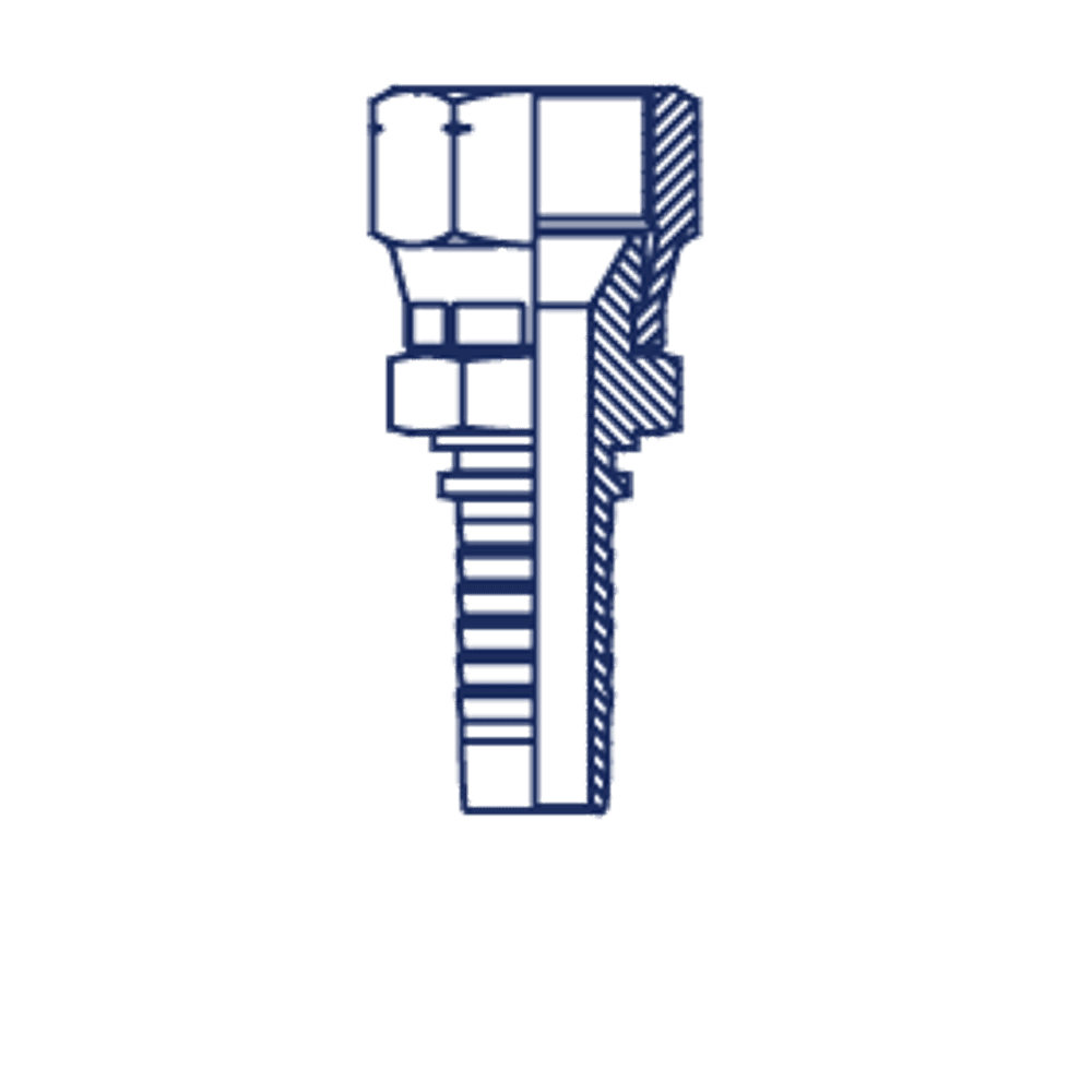 Фитинг DN 10 JIS 14x1.5 (90) (1 шестигранник)