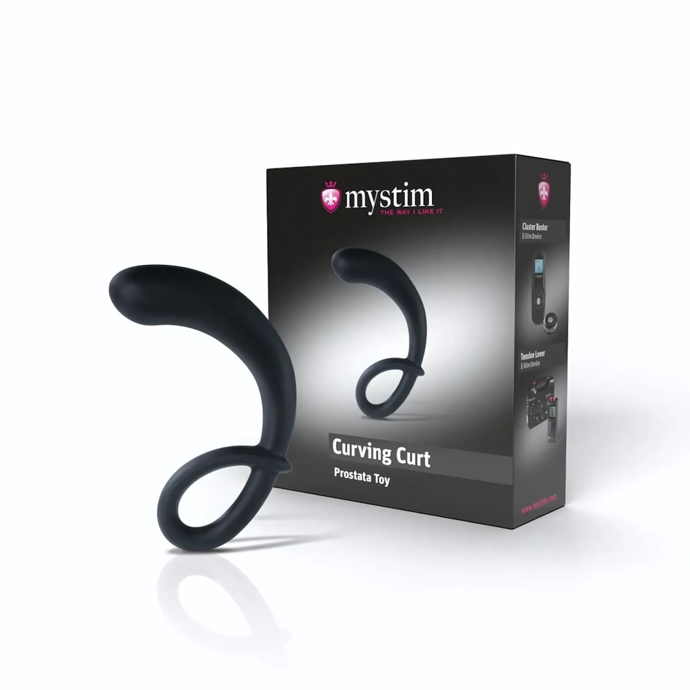 Черный массажер простаты Curving Curt - 13 см. (Цвет: черный)