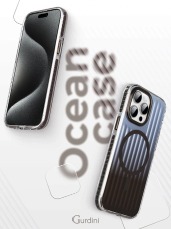 Чехол накладка iPhone 15 Pro 6.1" Gurdini Ocean Case (3) Transparent серый