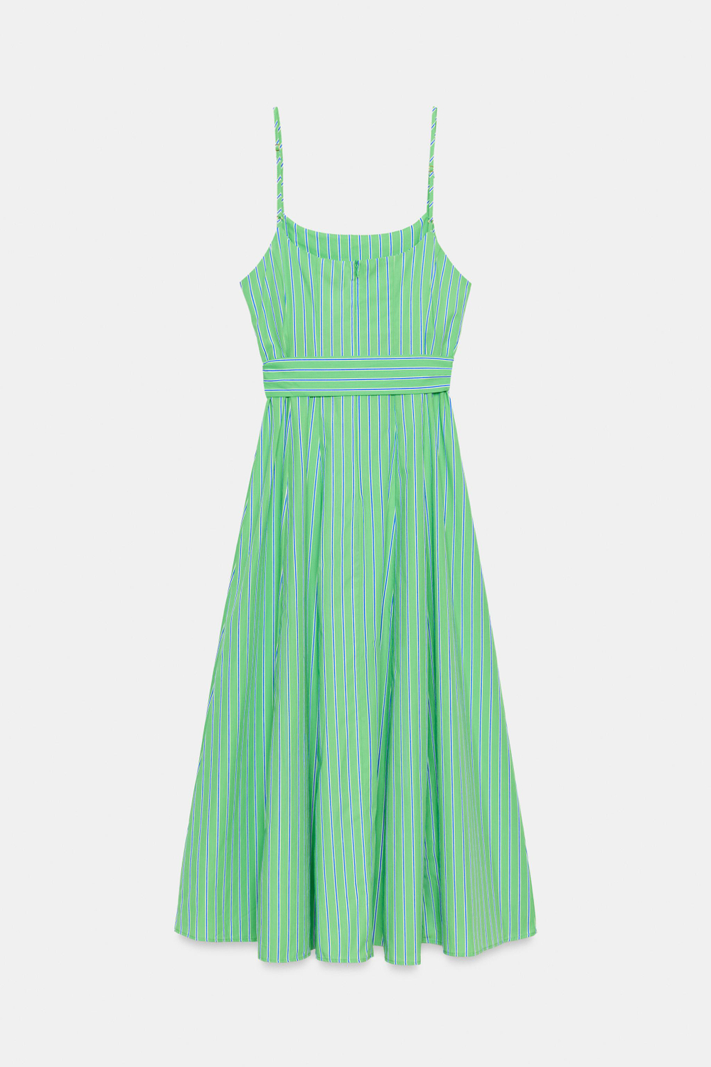 ПЛАТЬЕ МИДИ В ПОЛОСКУ С ПОЯСОМ — ZARA