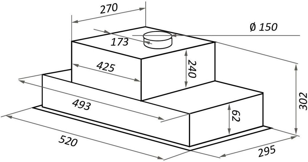 Кухонная вытяжка MAUNFELD Crosby Flat 52 нержавеющая сталь