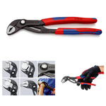 Новинка! Высокотехнологичные сантехнические клещи переставные KNIPEX COBRA (КОБРА) 250 мм, зев 50 мм, фосфатированные, 2-компонентные ручки, в блистере 87 02 250 KN-8702250SB
