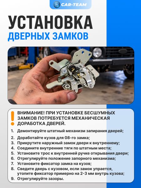 Бесшумные замки дверей на на Лада Нива 4x4 (2121, 2131, 21214, Urban) под Евроручки