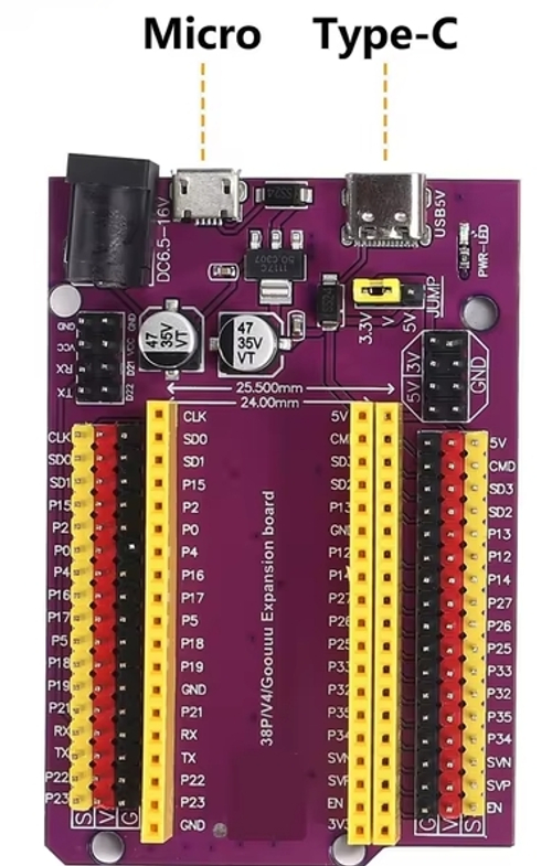 ESP32 38pin  плата расширения (expansion board)