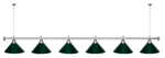 Лампа STARTBILLIARDS 6 пл. (плафоны зеленые,штанга золотая,фурнитура золото)