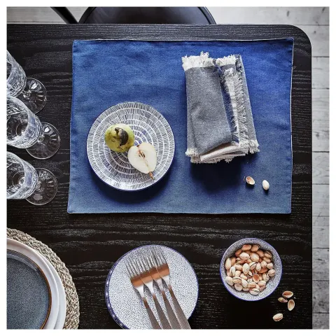 Набор мисок IKEA ENTUSIASM (ЕНТУСИАСМ), Синий, Белый, 12 см, 4 шт