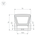 Силиконовый профиль WPH-FLEX-1616-TOP-S11-20m WHITE (Arlight, Силикон)