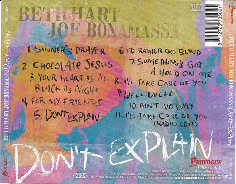 Beth Hart, Joe Bonamassa — Don't Explain (CD)