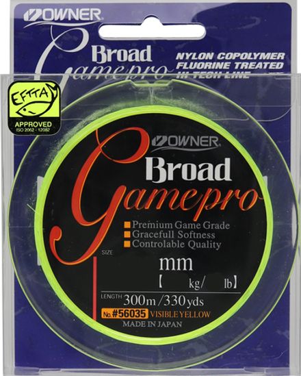 OWNER Леска Broad Game Pro yellow 300м 0.38мм 10.1кг