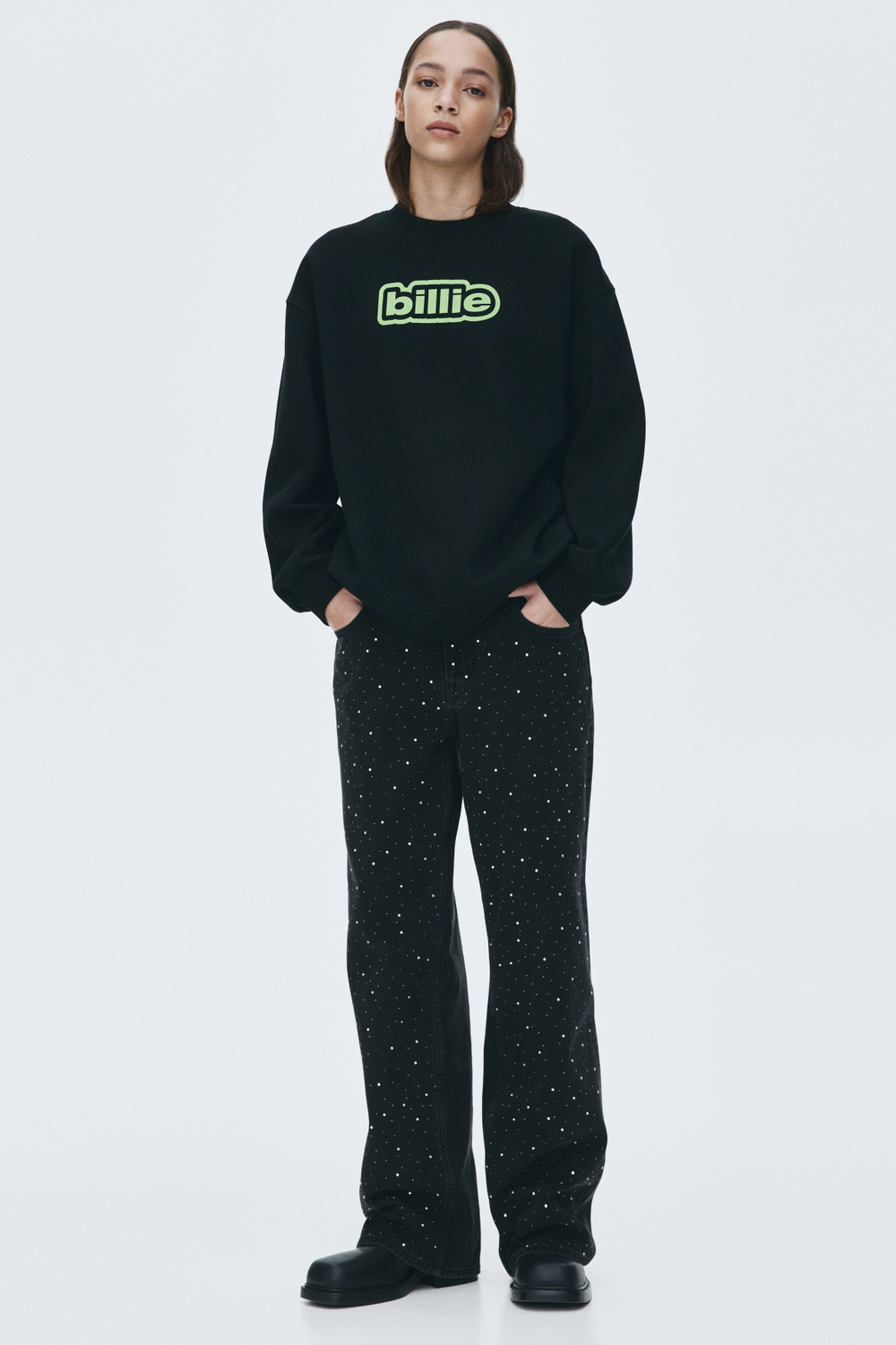 Свитшот оверсайз с принтом Billie Eilish - H&M