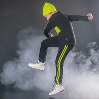 Лонгслив с лампасом "Нео" черный подростковый