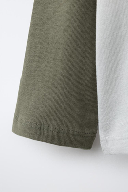 ZARA ЛОНГСЛИВ HEAVY SOFT COLOR BLOCK, КАМЕННО-СЕРЫЙ