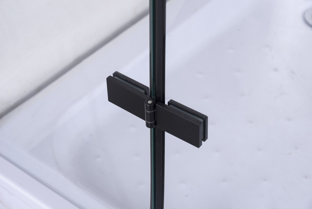 Душевое ограждение Niagara Nova NG-6814-08ВLACK (100х100х195) квадрат,черный,двери распашные,стекло прозрачное,1 место