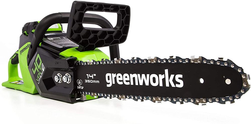Аккумуляторная цепная пила Greenworks GD40CS15K6, 40v, 35 см, АКБ 5 А·ч и ЗУ