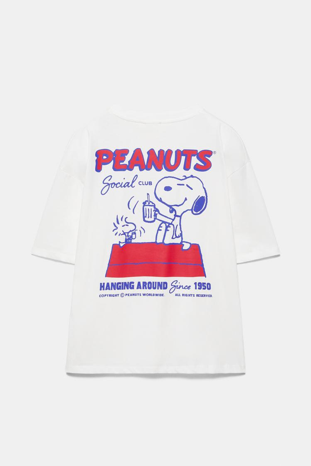 PULL&BEAR PULL&BEAR Футболка с изображением Snoopy из мультфильма «Peanuts», цвет льда