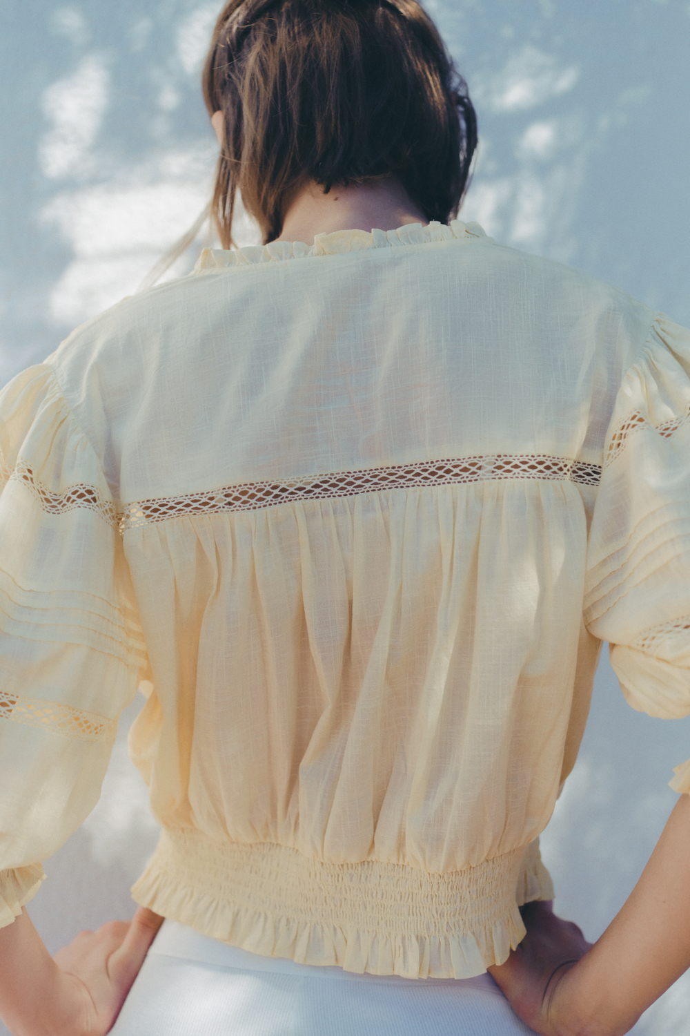 Хлопковая блузка с защипами - H&M