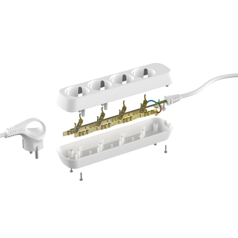Удлинитель электрический ЭРА UDL-10-430-E Greenline 4 розетки с заземлением 3м ПВС 3x0.75мм2 | Электротовары