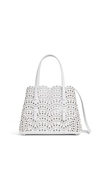 ALAÏA СУМКА MINA 25 ИЗ ТЕЛЯЧЬЕЙ КОЖИ, КРЕМОВЫЙ
