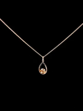 Кулон-капля Белла с кристаллом Swarovski шампань