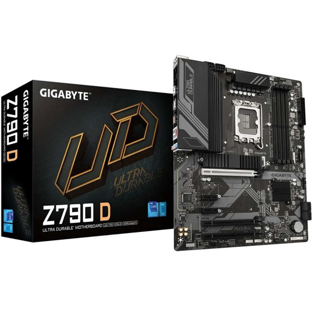 Материнская плата GIGABYTE Z790 D (LGA1700/Z790/4xDDR5/3xPCI-Ex16/3xM.2/SB7.1/GLAN/DisplayPort/HDMI/ATX)