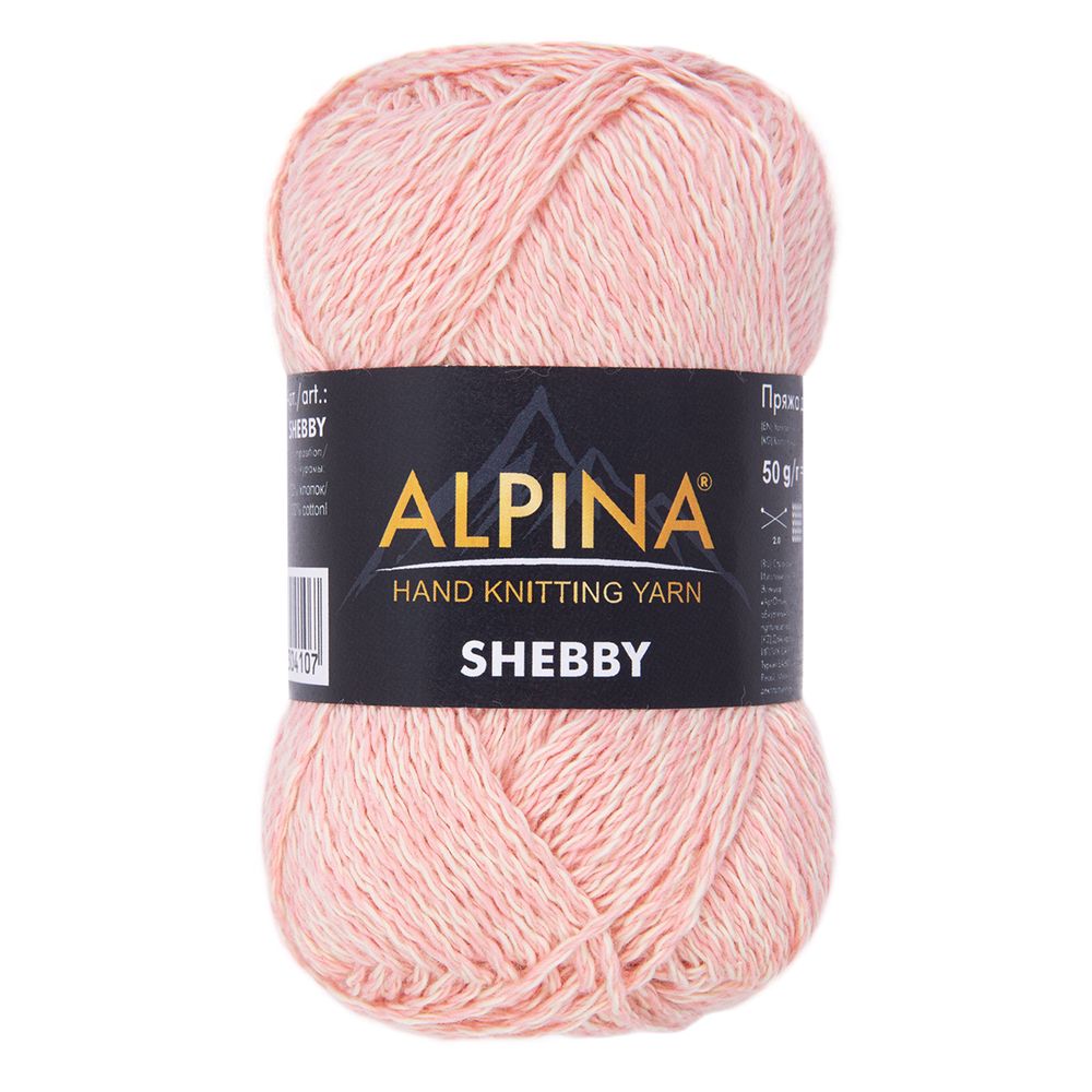Пряжа Alpina Shebby / уп.10 мот. по 50г, 150м, 07 кремовый-коралловый Пряжа Alpina Shebby / уп.10 мот. по 50г, 150м, 07 кремовый-коралловый
