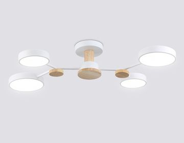 Люстра светодиодная на штанге 60W 3000K-6000K FL4858 белый/дерево Comfort LineTech Ambrella