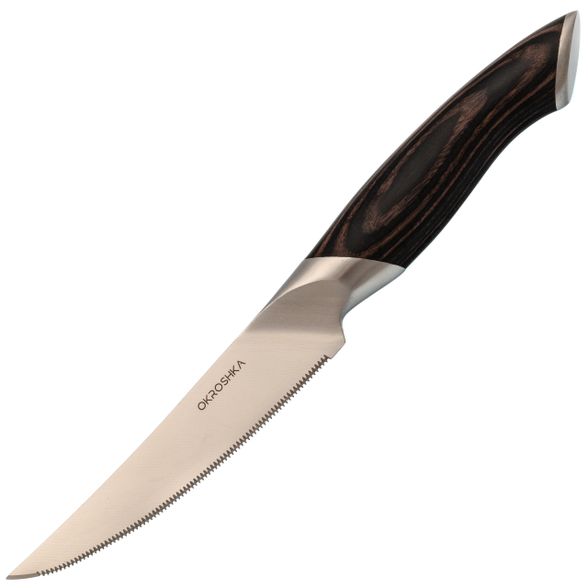 Цена наНож кухонный для стейка Okroshka Truffle 11.6 см, сталь 9cr18mov, рукоять Pakka Wood