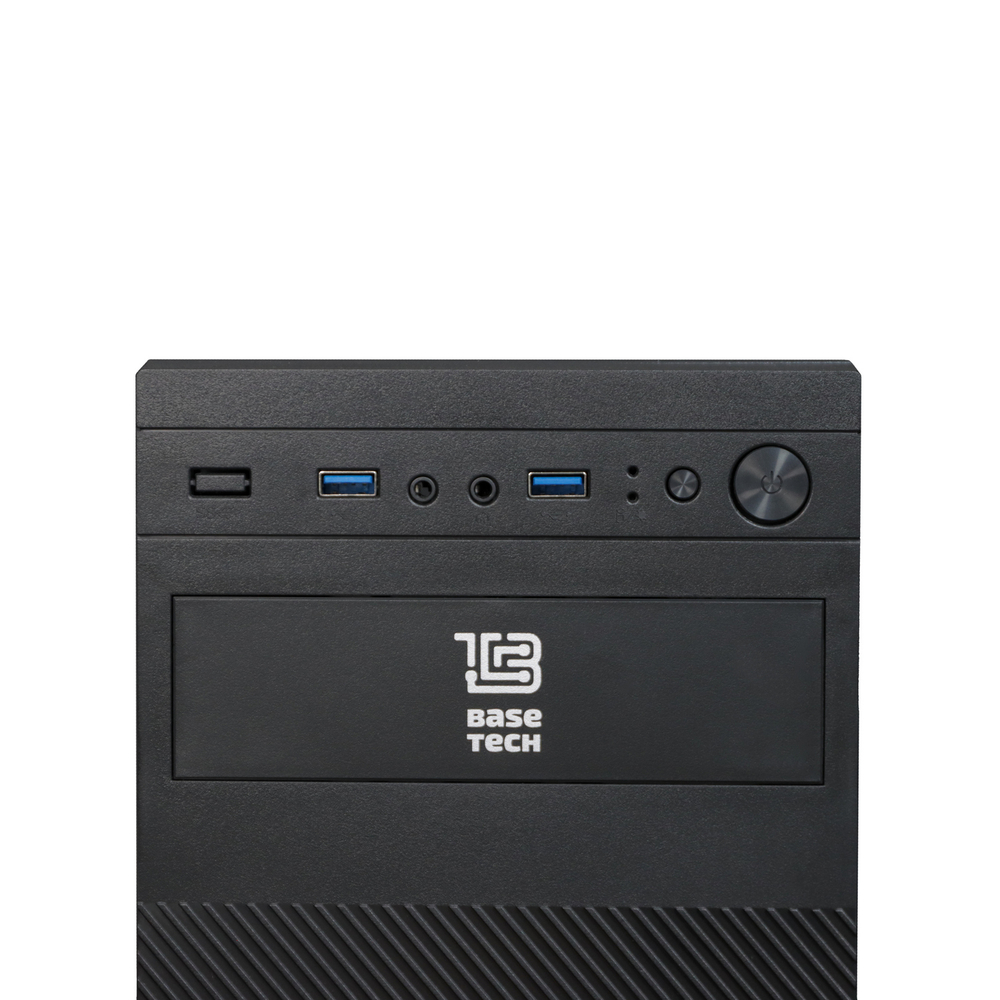 УЦЕНКА_Корпус BaseTech M3406, Без БП, mATX, чёрный, 2xUSB3 (RMA_BT-M3406-B) {царапина на верхней стороне}
