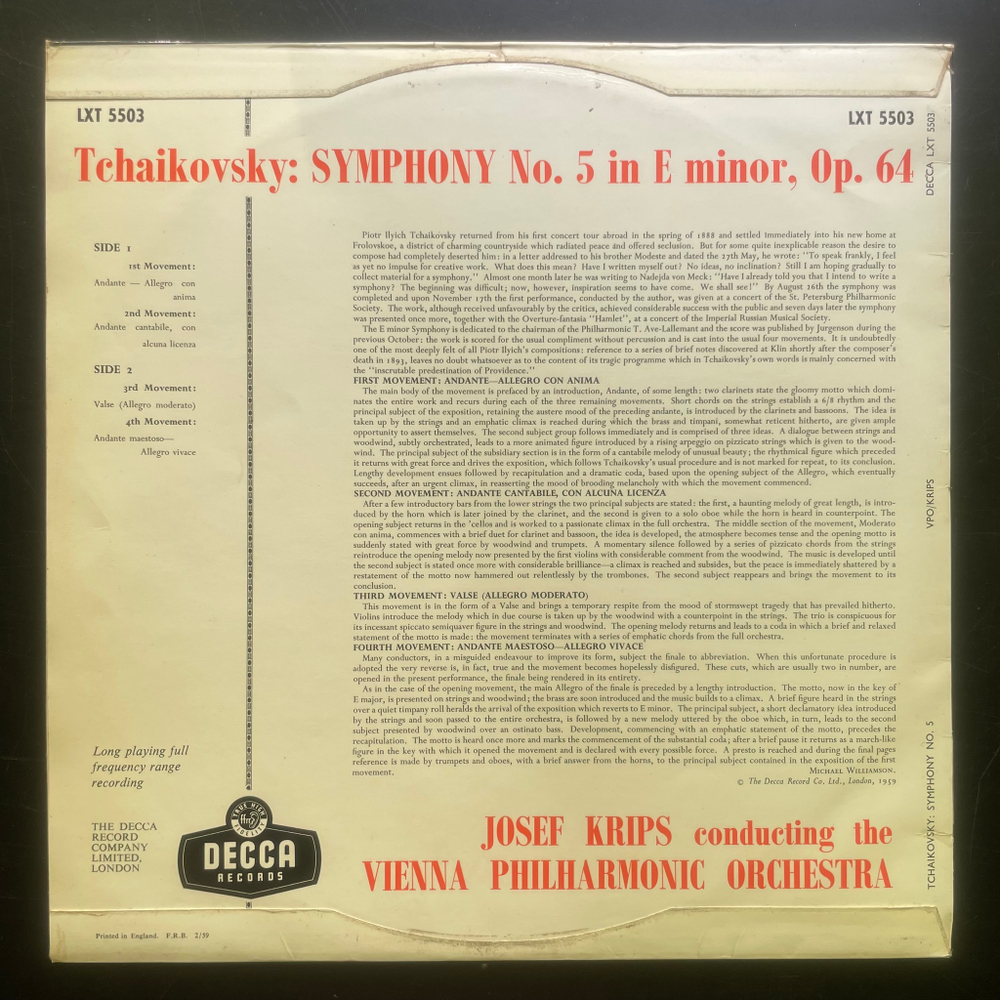 Чайковский - Симфония № 5 (Англия 1959г.)