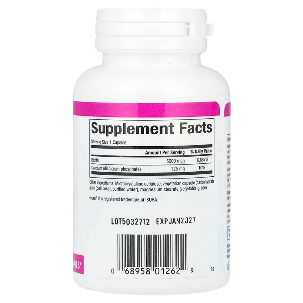 Natural Factors, Биотин, 5000 мкг, 60 вегетарианских капсул