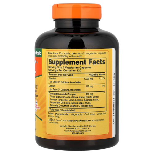 American Health, Ester-C® с цитрусовыми биофлавоноидами, 240 вегетарианских капсул