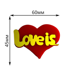 Топпер Мини надпись  "love is"  2шт красный акрил
