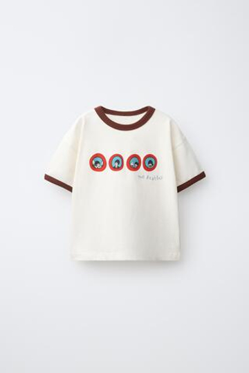 ZARA ФУТБОЛКА С ПРИНТОМ THE BEATLES™, ЖЕЛТОВАТО-БЕЛЫЙ