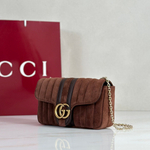 Женская сумка Gucci GG Marmont — коричневая, 20,5 см — фото 2