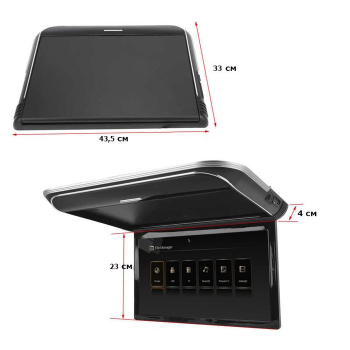 Монитор потолочный - ERGO ER15M с экраном 15.6” (1920х1080 FullHD) черн
