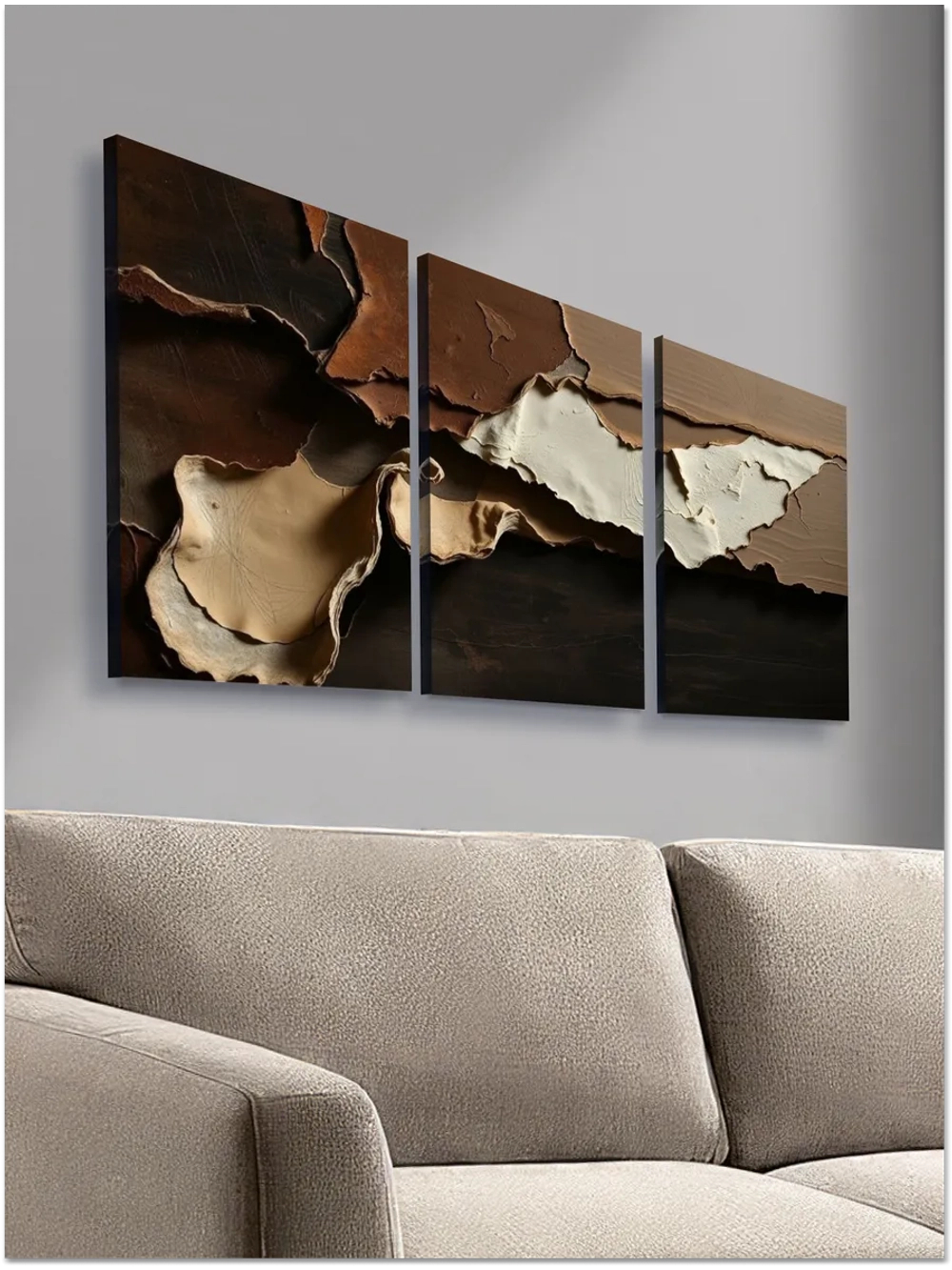 Картина Кожаная мозаика модульная 50x70см 3шт.