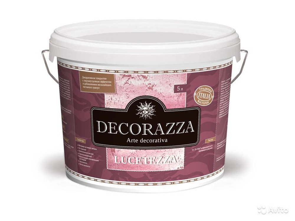 Декоративная краска с перламутровым эффектом с песчаными гранулами Lucetezza Decorazza 5 кг.