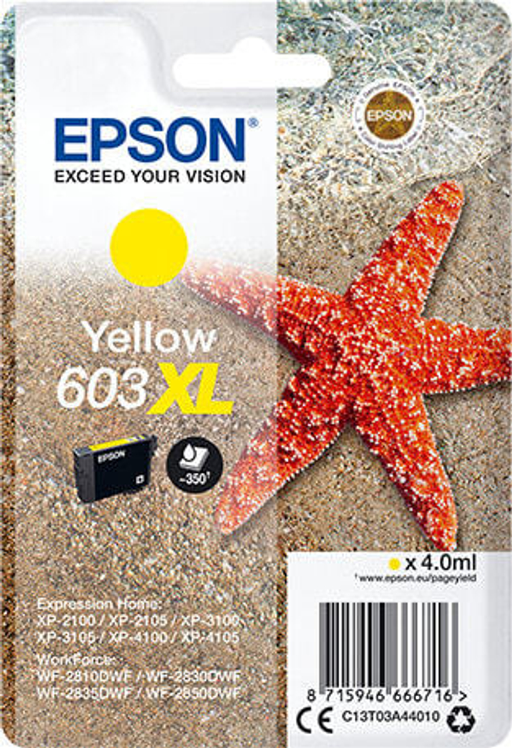 Epson C13T03A44020 струйный картридж Подлинный Желтый 1 шт