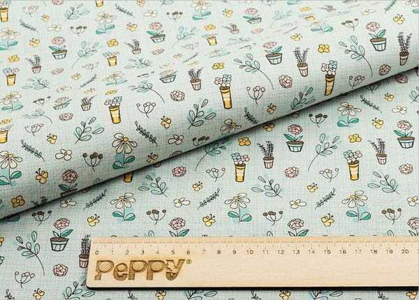 Ткань для пэчворка Peppy Мартовская песня, рулон 112 см / 5 метров, МП-02 зеленый, Peppy