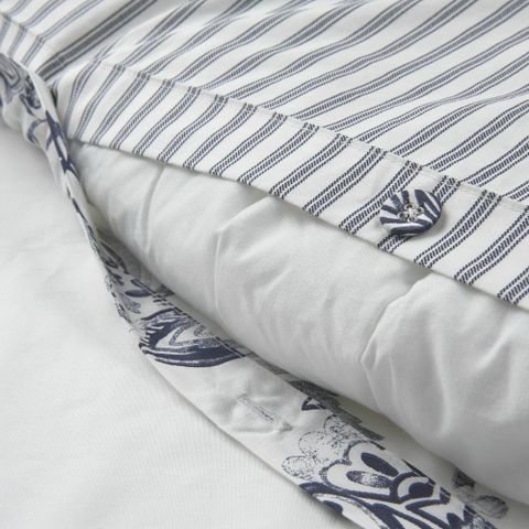 Комплект постельного белья IKEA JUNIMAGNOLIA (ЮНИМАГНОЛИЯ ), Двуспальный, Белый с рисунком, 240x220, 50x80 см
