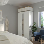 Шкаф платяной 3-дверный Ikea Brimnes с зеркалом , белый