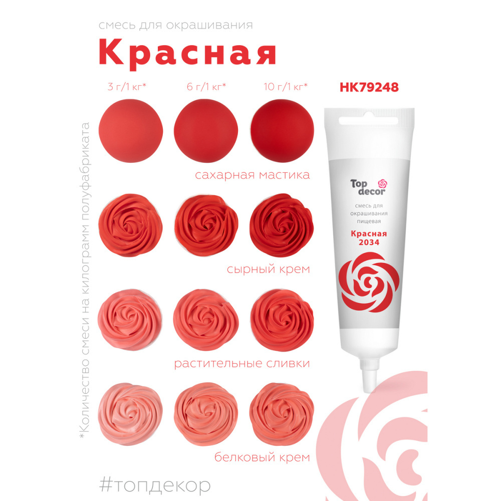 Пищевой краситель гелевый "Красная"100г