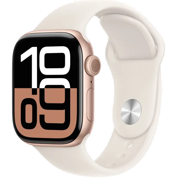 Умные часы Apple Watch Series 10 42 мм Aluminum Sport Розовое золото / Сияющая звезда Rose gold Starlight