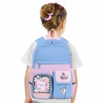 Рюкзак BRAUBERG PASTEL с термонашивками в комплекте, "Friendly bunnies", голубой, 40х29х14 см, 271423