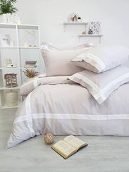 Постельное белье BANDA бежевый сатин делюкс TIVOLYO HOME Турция