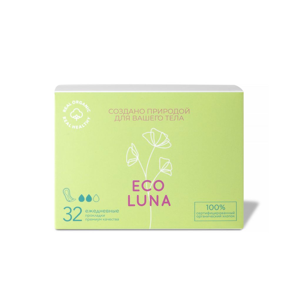 Ежедневные гигиенические прокладки 150 мм 32 шт (ECO LUNA)